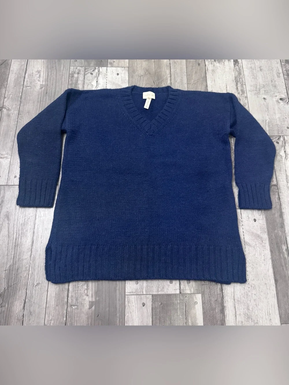 Laude The Label Baby Alpaca Jumper Sweater Navy Blue V-Neck Luxury L/XL $358